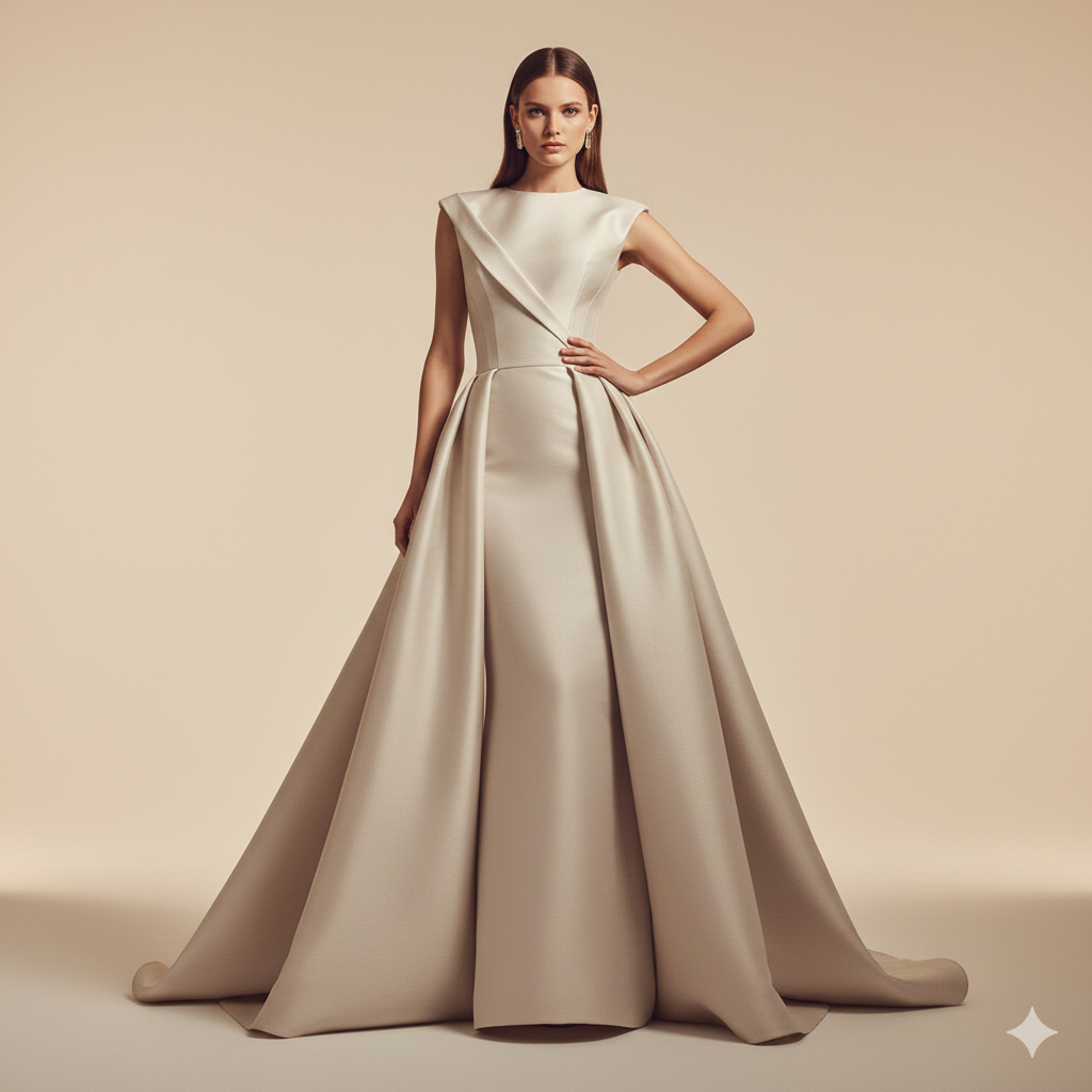 Luxury couture dress concept created using AI fashion design generator