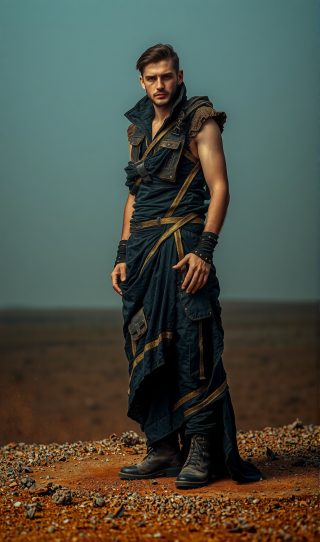 AI Fashion Design – Industrial Wasteland Fashion Design
