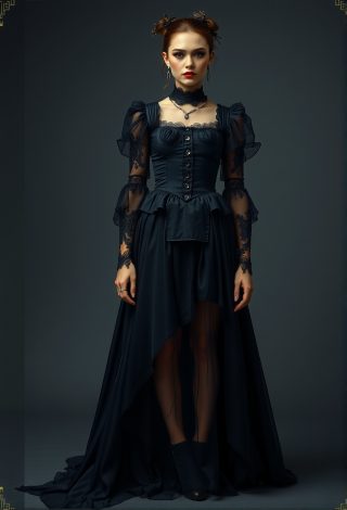 AI Fashion Design – Gothic & Dark Couture Design